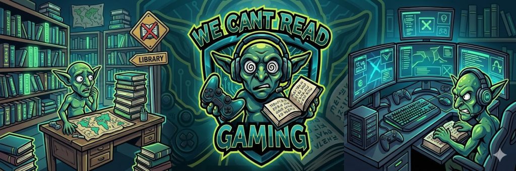 We Cant Read Gaming Banner